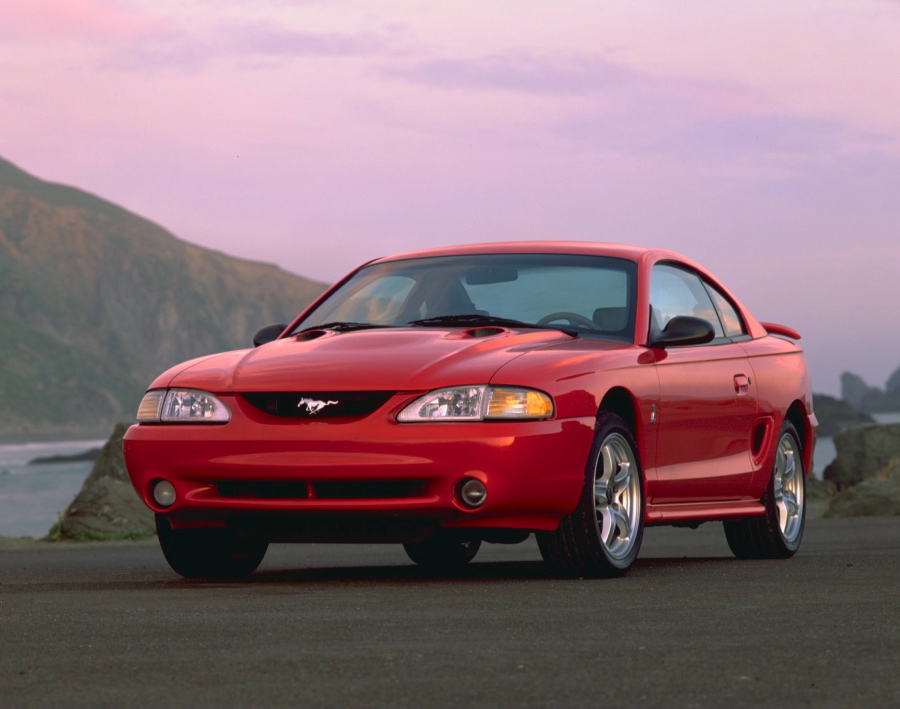 The 1998 Mustang Cobra saw a power bump on the GT's 4.6-liter V-8 engine to 225 horsepower.