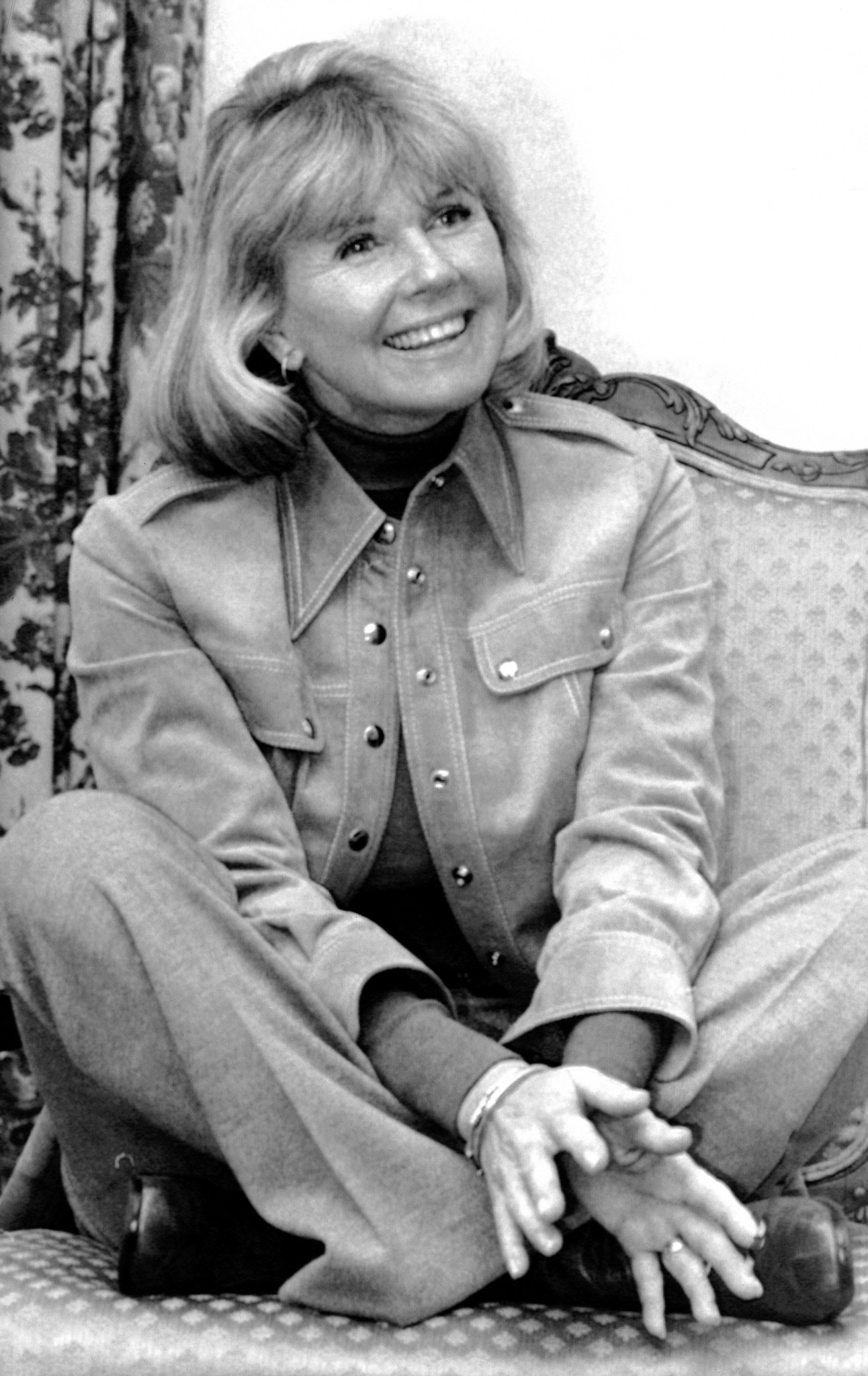 Actress and singer Doris Day is interviewed on Jan. 6, 1976, in New York, about her new book 