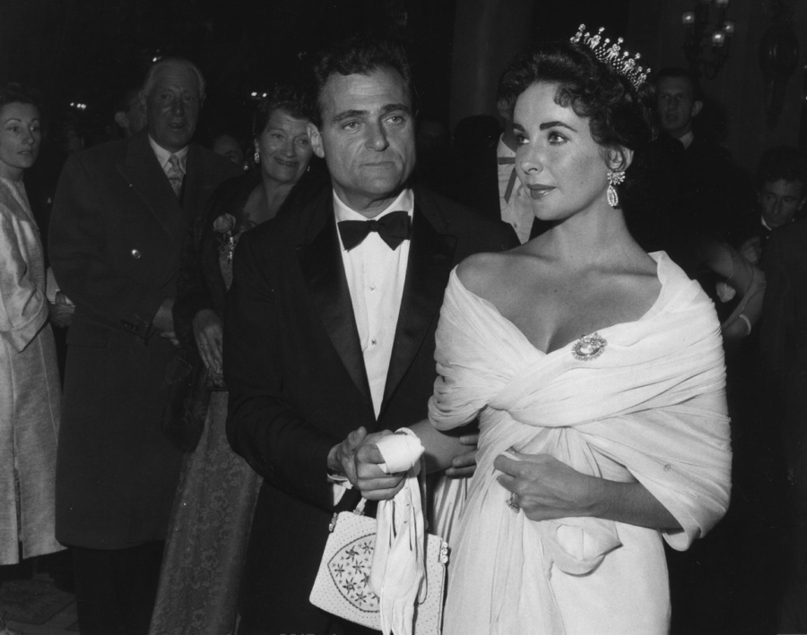 Elizabeth Taylor and her third husband producer Michael Todd attended Cannes together in their first year of marriage in 1957. Taylor's diamond tiara, given to her by Todd, is one of the most glamorous pieces of jewelry worn at the festival to date.