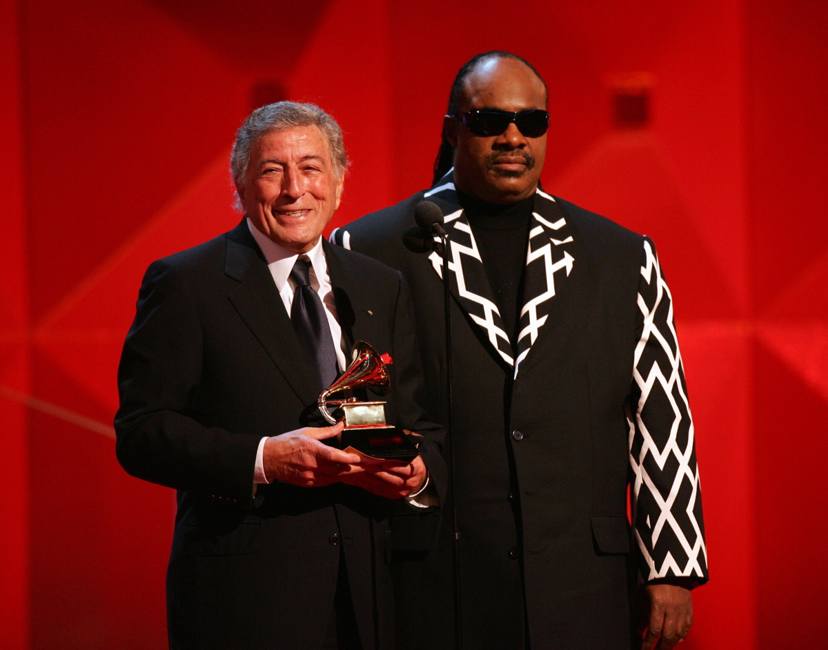 Stevie Wonder took the stage at the 2007 Grammy Awards after he and Tony Bennett won the Grammy for 