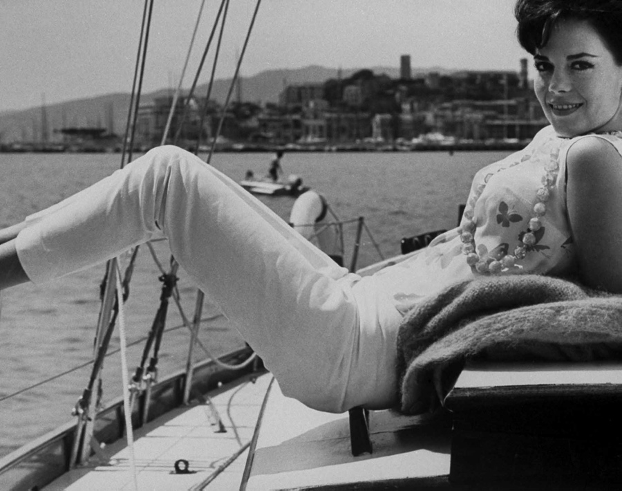 Natalie Wood stunned aboard a yacht at Cannes in 1962. Wood was in the height of her fame for 