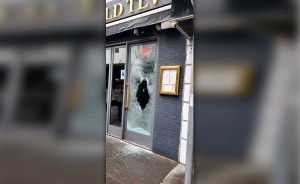A window of Rothschild TLV on Lexington Ave. was smashed in the early hours of Wednesday, an act of vandalism the owner believes to be antisemitic.