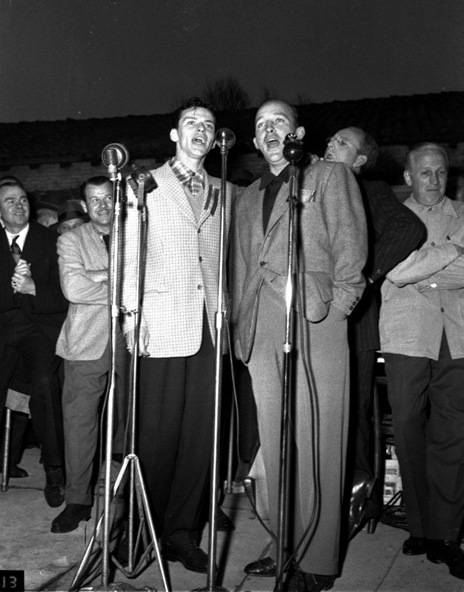 For most of his life, Sinatra idolized Bing Crosby as they both dominated the jazz genre during the same time. However, Sinatra's success gave way to tension between the two legendary singers over time. In 1943, the two came together and buried the hatchet to perform a duet that they agreed on if someone bought a $10,000 war bond. The two later came together in 1956 to star alongside Grace Kelly in the film 
