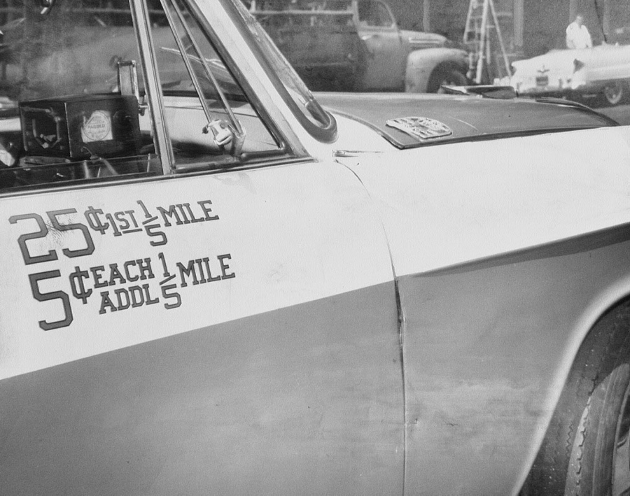 A taxicab with a medallion is seen on the streets of New York. Medallions were introduced by Mayor Fiorello H. La Guardia in 1937, which introduced the official licensing system for cabs used today.